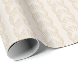 Art Deco Ribbon Arches in Champagne and Ivory Wrapping Paper