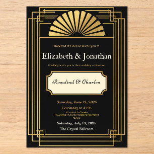 Art Deco Roaring 20s Acrylic Invitations