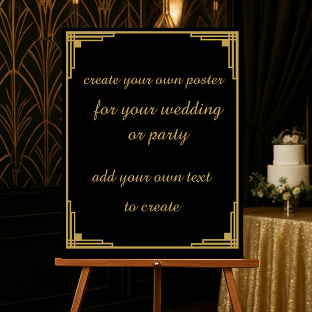 art deco Roaring 20's Create your own poster sign (Creator Uploaded)