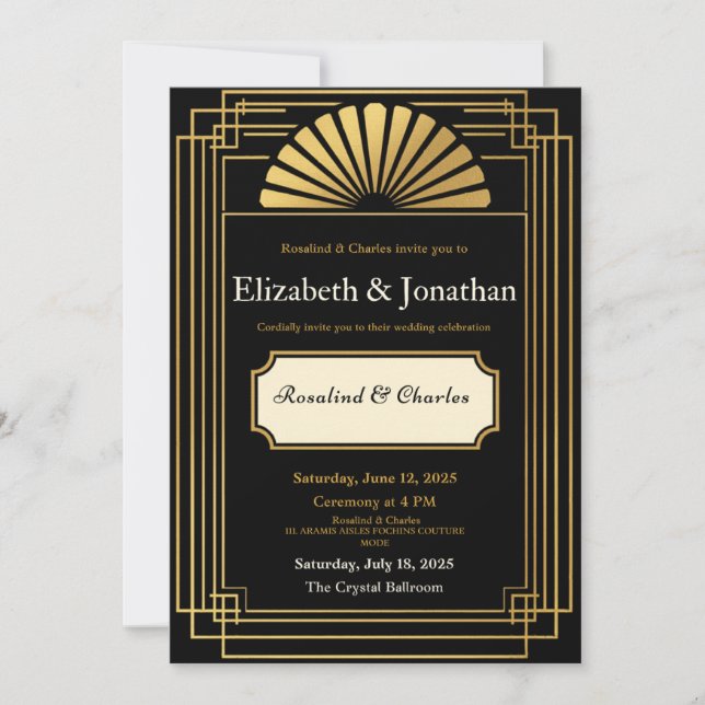 Art Deco Roaring 20s Invitation (Front)