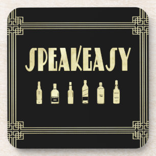 Art deco roaring 20's speakeasy coaster