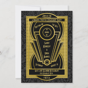 Art Deco Roaring 20s Twenties Engagement Party Invitation