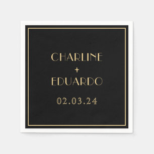 Art deco roaring 20s Wedding  Napkin