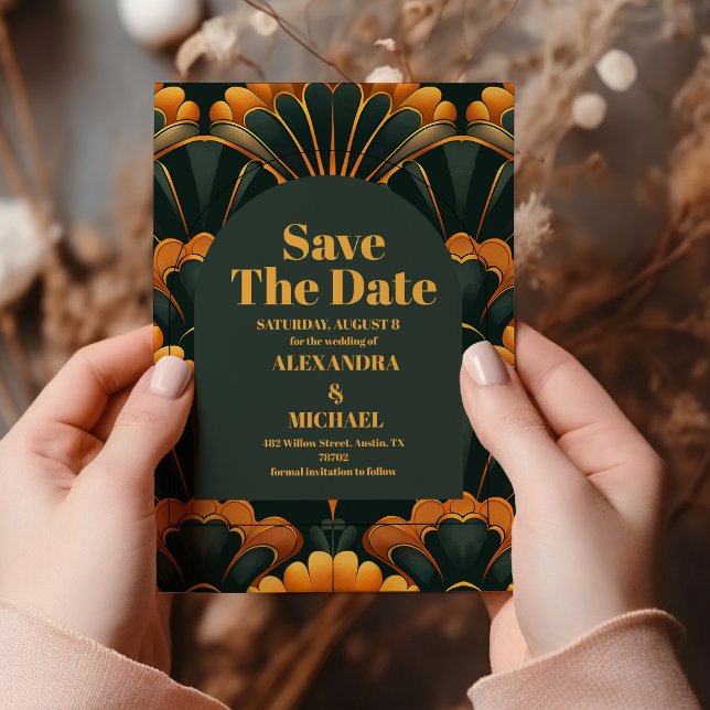 Art Deco Roaring 20s Wedding Save The Date (Creator Uploaded)