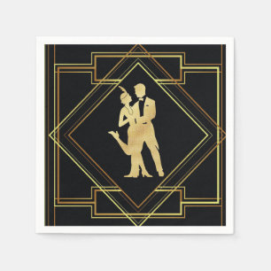 Art deco roaring twenties flapper design napkin
