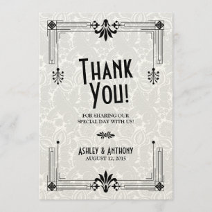 Art Deco Roaring Twenties Wedding Thank You Card