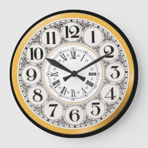 Art Deco Roman numeral Gatsby Roman numeral Large Clock