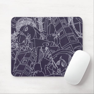 Art Deco Roman SPQR Dark Purple Aesthetic Art Mouse Pad