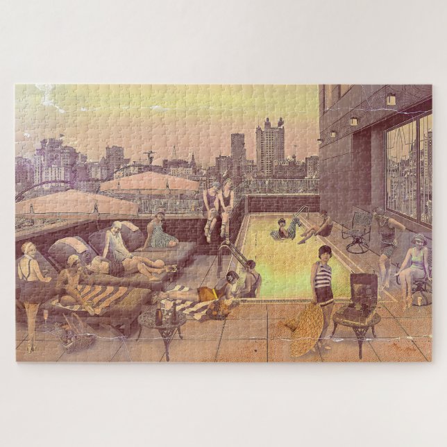 Art Déco Rooftop Chillout Jigsaw Puzzle (Horizontal)