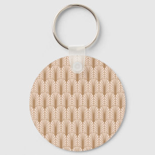 Art Deco Rose: Golden Peacock Feathers Key Ring