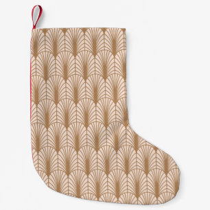Art Deco Rose: Golden Peacock Feathers Small Christmas Stocking