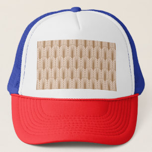 Art Deco Rose: Golden Peacock Feathers Trucker Hat