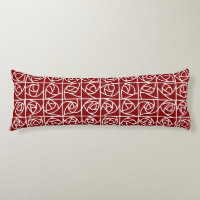 Art Deco Rose Squares Stylised Floral primary red