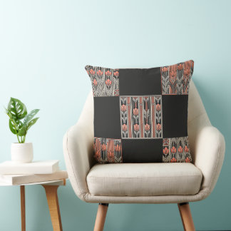 Art Deco Rose Throw Pillow