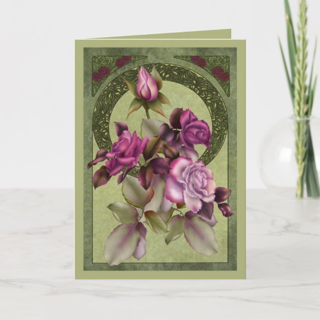 Art Deco Roses Card (Front)