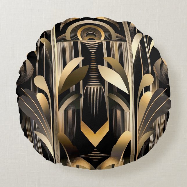 Art Deco Round Pillow (Front)