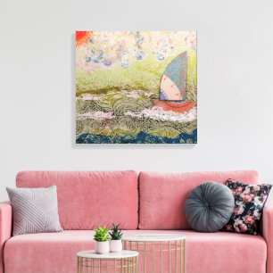 Art Deco Sailboat  Canvas Print