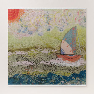 Art Deco Sailboat  Jigsaw Puzzle