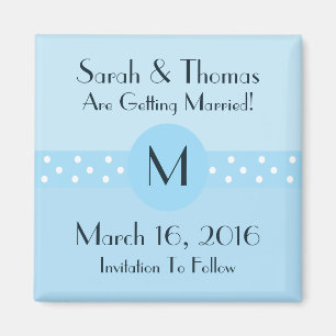 Art Deco Save The Date Magnet - Blue