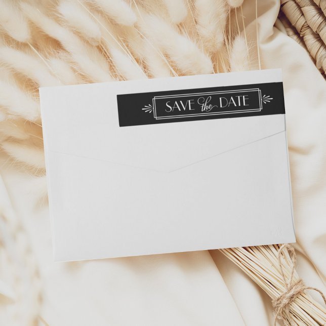 Art Deco Save the Date Wedding Wrap Around Label (Creator Uploaded)