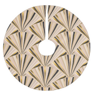 Art Deco Scales: Geometric Golden Glamour Brushed Polyester Tree Skirt