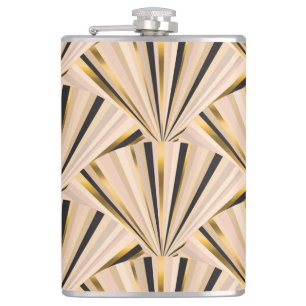 Art Deco Scales: Geometric Golden Glamour Hip Flask
