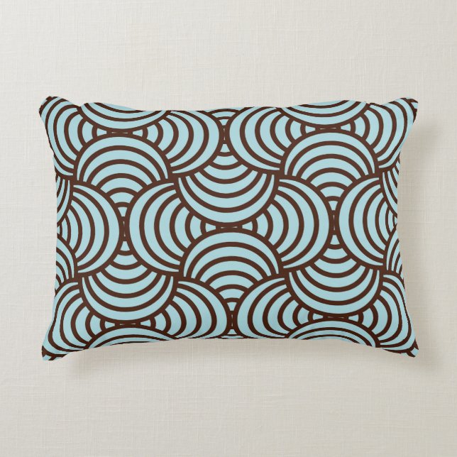 Art deco,scales,teal,brown,chic,trellis,pattern, decorative cushion (Front)