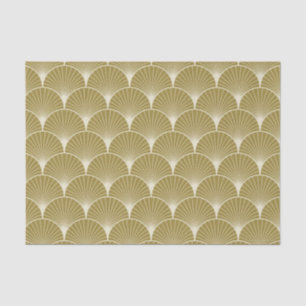 Art deco,scallop,pattern,gold,white,silver,chic, tissue paper