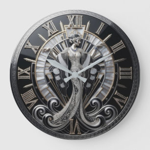 Art Deco Sculpted Gown Large Clock