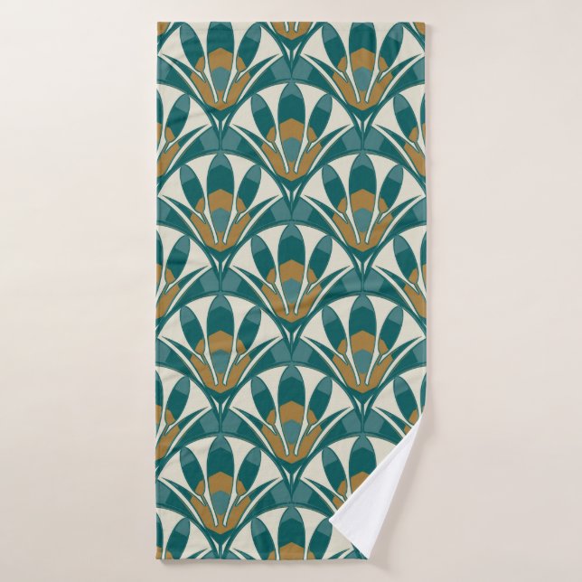 Art deco seamless abstract floral pattern. Decor e Bath Towel (Bath Towel)