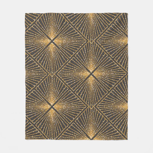 Art Deco Seamless Geometric Pattern. Elegant Wallp Fleece Blanket (Front)
