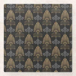 Art Deco: Seamless Vintage Wallpaper Glass Coaster