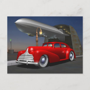 Art Deco Sedan Postcard