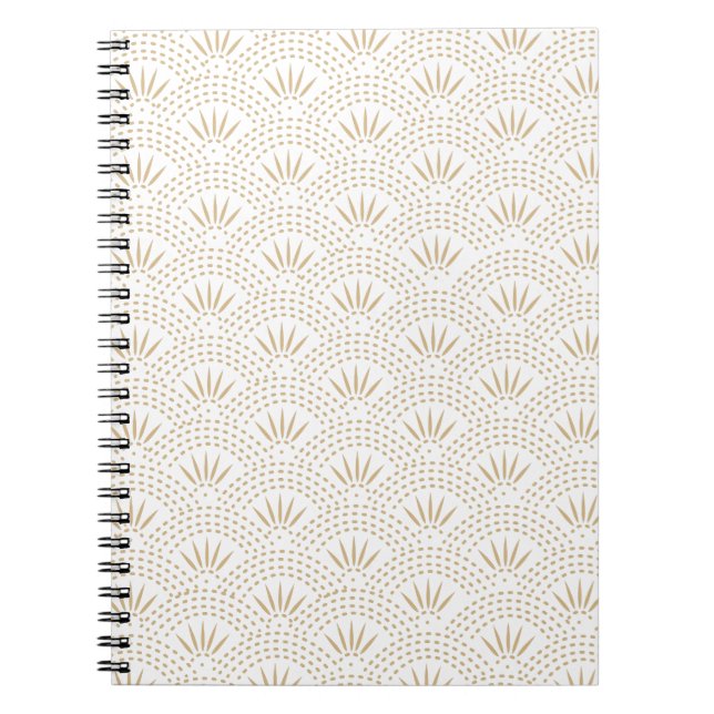 Art Deco Seigaiha Wave Pattern Spiral Notebook (Front)