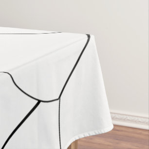Art Deco Shell Design Black And White Tablecloth