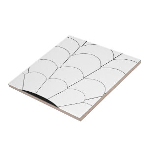 Art Deco Shell Design Black And White Tile