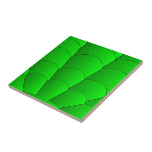 Art Deco Shell Design Green Tile