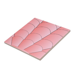 Art Deco Shell Design Pink Tile