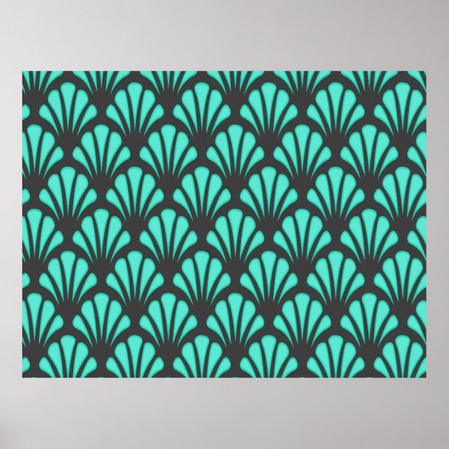 Art Deco Shell Shape Poster (Front)