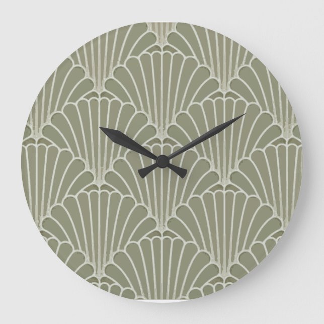 Art Deco Shells Wall Clock (Front)