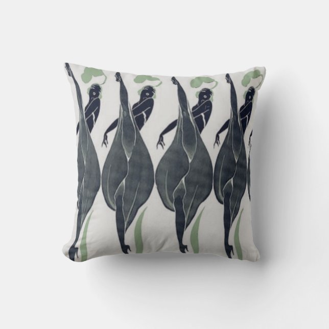 Art Deco Showgirl Throw Pillow (Front)