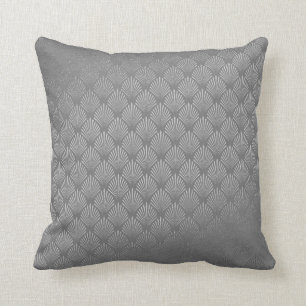 Art Deco Silver Grey Scales Seashells VIP Cushion