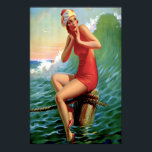 Art Deco - Sitting Pretty Poster<br><div class="desc">Get this classic Art Deco poster of "Sitting Pretty" by Edward Eggleston, dating back to 1937, now available as an instant download or print on Zazzle! Add a timeless classic to your wall, and relive the allure of the beach.</div>
