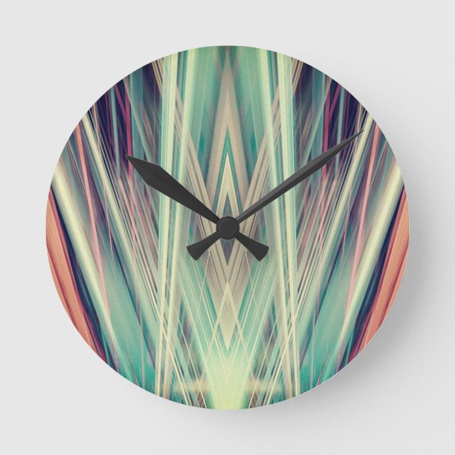 Art Deco spotlights pattern Round Clock (Front)