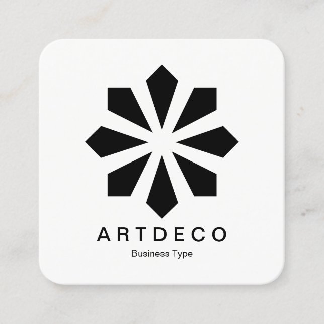 Art Deco Square Business Card (Front)