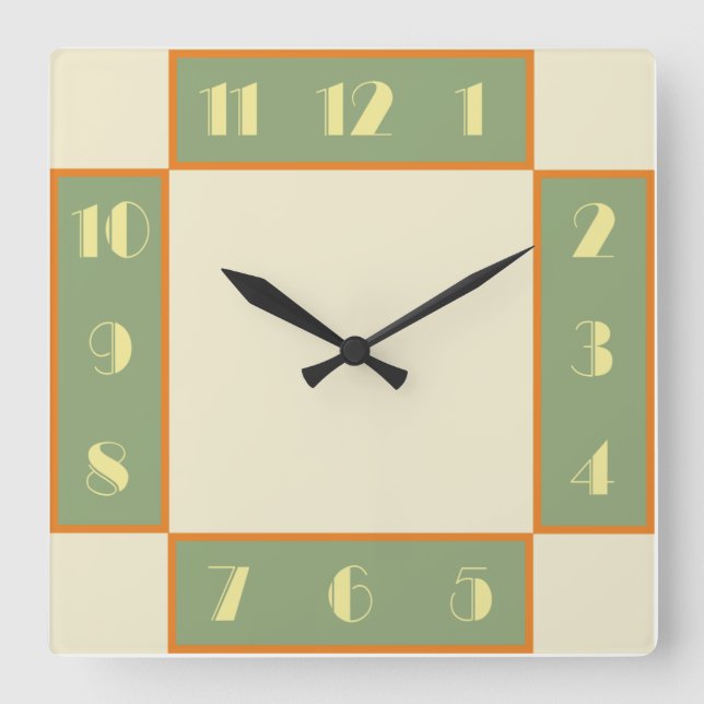 Art Deco Square Clock (Front)