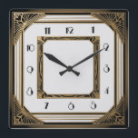 Art Deco Square Wall Clock<br><div class="desc">Great clock design. You will love it like others. Be free to use this design for other product you like or to customise and add your text. Follow me for more. Thank you. Have a nice day.</div>
