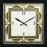 Art Deco Square Wall Clock<br><div class="desc">Great clock design. You will love it like others. Be free to use this design for other product you like or to customise and add your text. Follow me for more. Thank you. Have a nice day.</div>
