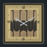 Art Deco Square Wall Clock<br><div class="desc">Great clock design. You will love it like others. be free to use this design for other product you like or to customise and add your text. Follow me for more. Thank you. Have a nice day.</div>