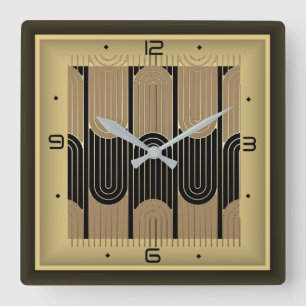 Art Deco Square Wall Clock